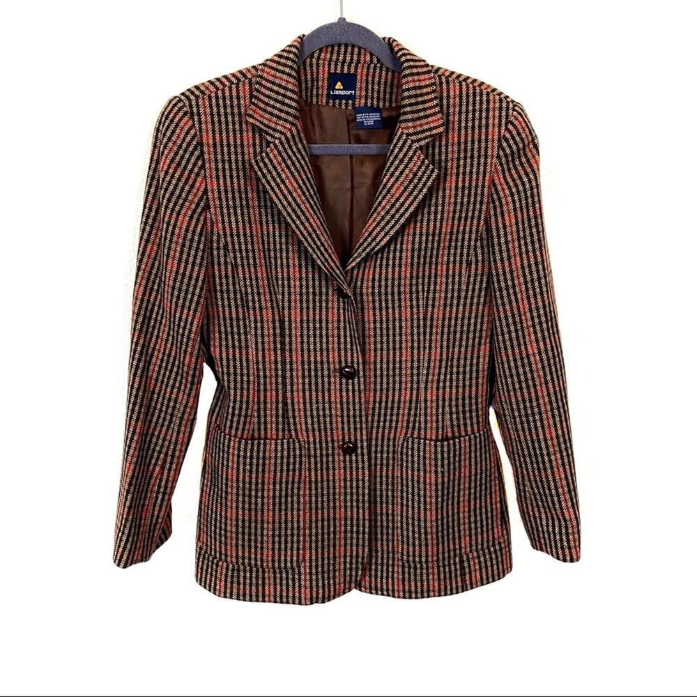 British Schoolgirl Jacket Elbow Patches Dark Academia Vintage LizSport Plaid 6